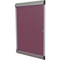 Ghent Ghent Silhouette Enclosed Bulletin Board, 1 Door, 28"W x 42"H, Berry Vinyl/Silver Frame SILH20413